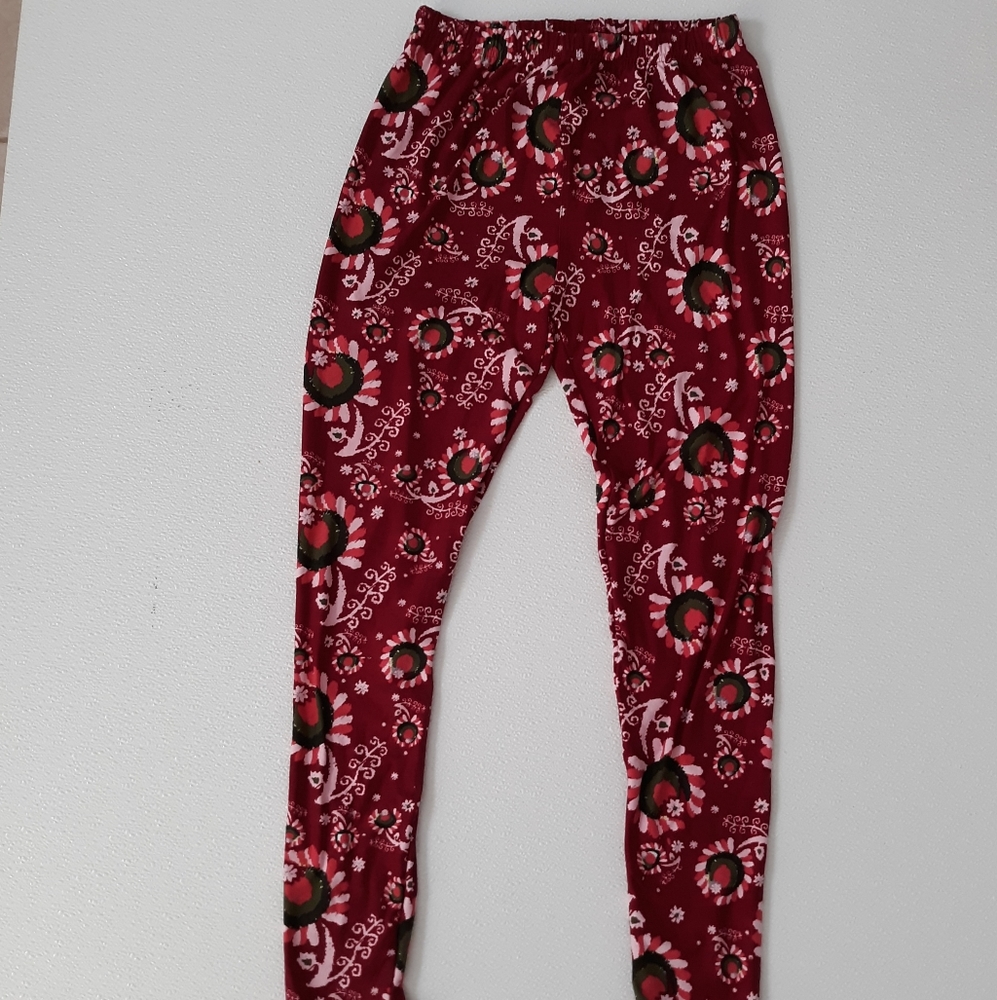 AGNES & DORA Adult Leggings Maroon Size L